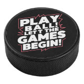 Bold Play Ball Sports Quote Art アイスホッケーパック (3/4)