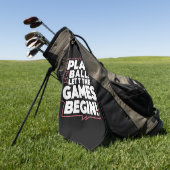 Bold Play Ball Sports Quote Art ゴルフタオル (グリーン)