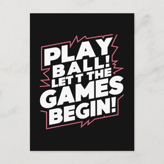Bold Play Ball Sports Quote Art シーズンポストカード (正面)