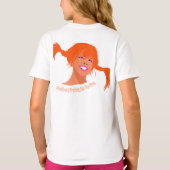 Bold Ponytail Pop Art Kids T-Shirt – Fun, Bright Tシャツ (裏面)