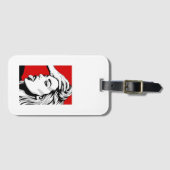 Bold Pop Art Girl Attitude Phone Case Design ラゲッジタグ (正面横)