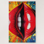 Bold Pop Art Lips Canvas ジグソーパズル (縦)