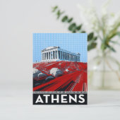 Bold Pop Art Style Athens Parthenon Greece ポストカード (スタンド正面)