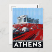 Bold Pop Art Style Athens Parthenon Greece ポストカード (正面/裏面)