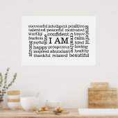 Bold Positive Thinking I AM Affirmations ポスター (キッチン)