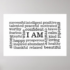 Bold Positive Thinking I AM Affirmations ポスター