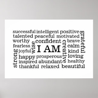 Bold Positive Thinking I AM Affirmations ポスター