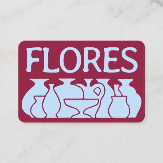 Bold Pottery Vase Silhouette Design 名刺 (正面)