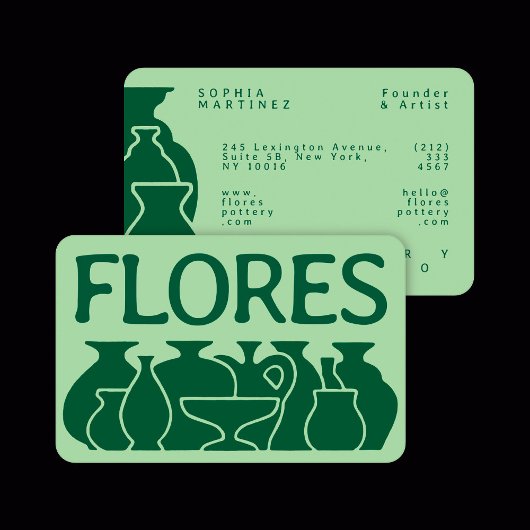Bold Pottery Vase Silhouette Design 名刺