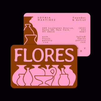 Bold Pottery Vase Silhouette Design 名刺