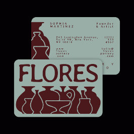 Bold Pottery Vase Silhouette Design 名刺