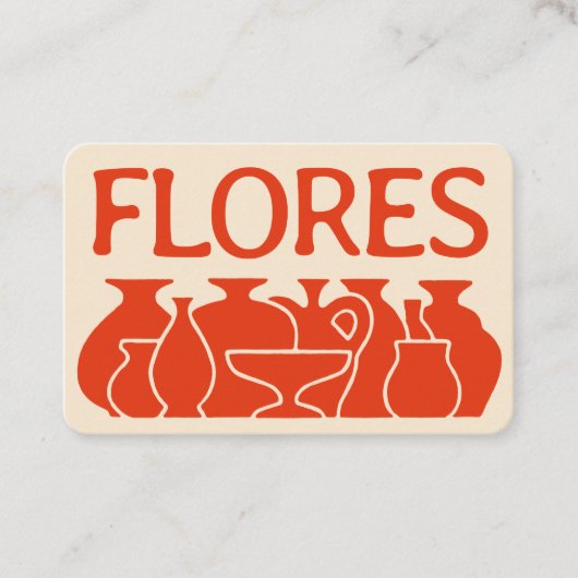 Bold Pottery Vase Silhouette Design 名刺 (正面)