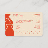 Bold Pottery Vase Silhouette Design 名刺 (裏面)