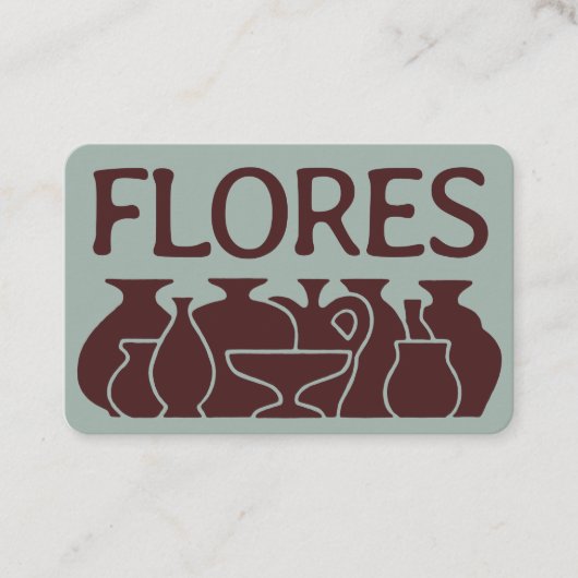 Bold Pottery Vase Silhouette Design 名刺 (正面)