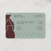 Bold Pottery Vase Silhouette Design 名刺 (裏面)