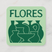 Bold Pottery Vase Silhouette Design Business Card スクエア名刺 (正面)