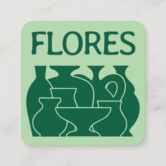 Bold Pottery Vase Silhouette Design Business Card スクエア名刺 (正面)