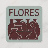 Bold Pottery Vase Silhouette Design Business Card スクエア名刺 (正面)