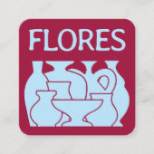 Bold Pottery Vase Silhouette Design Business Card スクエア名刺 (正面)