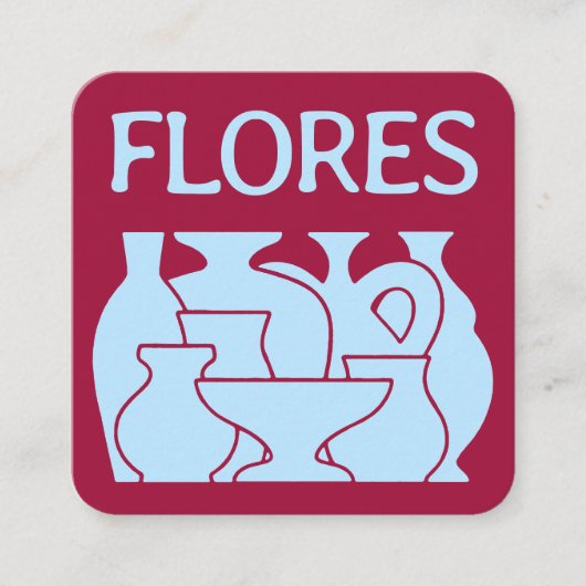 Bold Pottery Vase Silhouette Design Business Card スクエア名刺 (正面)