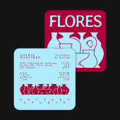 Bold Pottery Vase Silhouette Design Business Card スクエア名刺