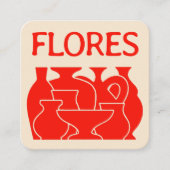Bold Pottery Vase Silhouette Design Business Card スクエア名刺 (正面)