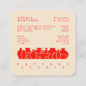 Bold Pottery Vase Silhouette Design Business Card スクエア名刺 (裏面)