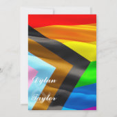 Bold Pride Flag Typography ウェディング セーブ・ザ・デート (裏面)