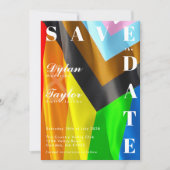 Bold Pride Flag Typography LGBTQ セーブ・ザ・デート (正面)