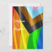 Bold Pride Flag Typography LGBTQ セーブ・ザ・デート (裏面)