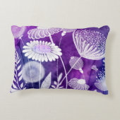Bold Purple and Violet Wild Flower Art アクセントクッション (裏面)