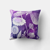 Bold Purple and Violet Wild Flower Art クッション (裏面)