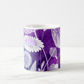 Bold Purple and Violet Wild Flower Art コーヒーマグカップ (中央)