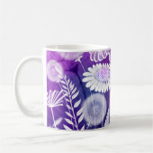 Bold Purple and Violet Wild Flower Art コーヒーマグカップ (左)