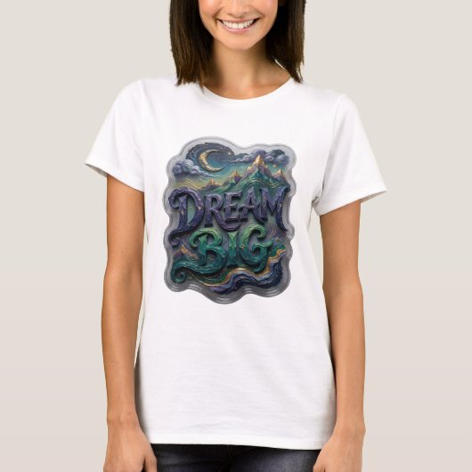 Bold Purple DREAM BIG オリジナルTシャツ Tシャツ (正面)