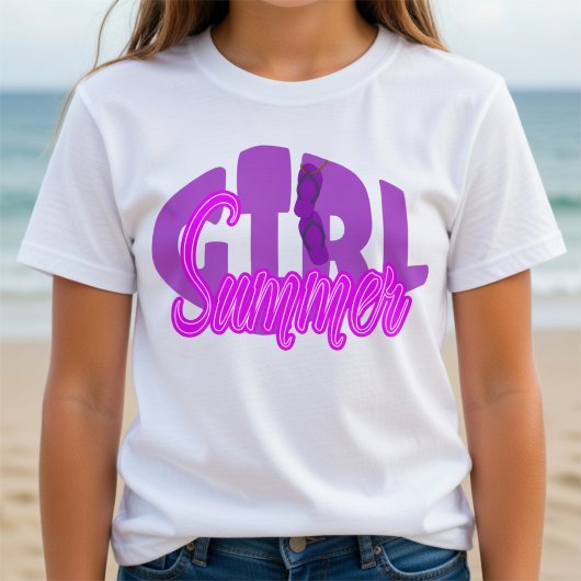 Bold Purple Lettering Beach Summer Wear Tシャツ