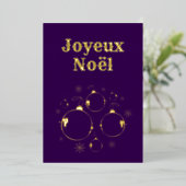 Bold Purple Modern Joyeux Noel Gold  箔シーズンカード (立ち正面)