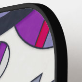 Bold Purple Pink Geometric Abstract Industrial Des ピックルボールラケット (左詳細)