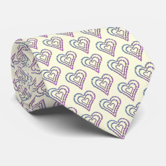 Bold Rainbow Abstract Heart Pattern ネクタイ