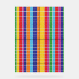 Bold Rainbow Grid Pattern Modern Art Poster アクリルサイン