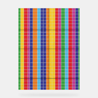 Bold Rainbow Grid Pattern Modern Art Poster アクリルサイン