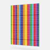 Bold Rainbow Grid Pattern Modern Art Poster アクリルサイン (傾斜)