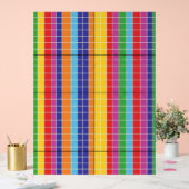 Bold Rainbow Grid Pattern Modern Art Poster アクリルサイン (ウェディング)