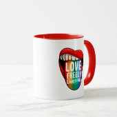 Bold Rainbow Pride Coffee Mug Proud & Loud LGBTQ マグカップ (正面右)