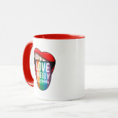Bold Rainbow Pride Coffee Mug Proud & Loud LGBTQ マグカップ (正面左)