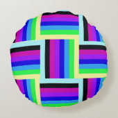 Bold Rainbow Stripes 16 x 16 Round ラウンドクッション (裏面)