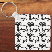 Bold Ram Zodiac Keychain – Minimal Aries Animal  キーホルダー (正面)