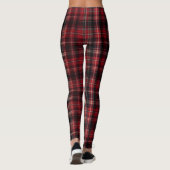 Bold Red and Black Tartan Plaid レギンス (裏面)