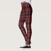 Bold Red and Black Tartan Plaid レギンス (左)