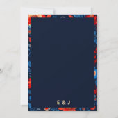 Bold Red and Blue Floral セーブザデート (裏面)